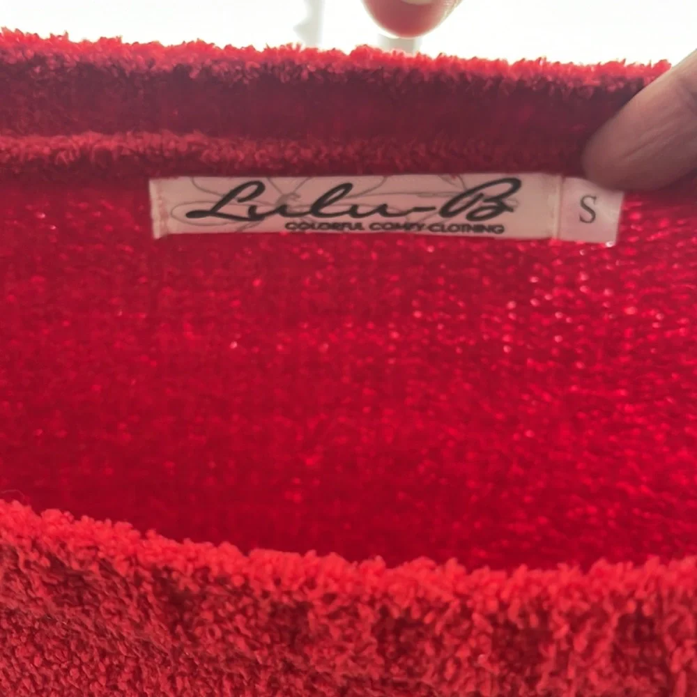 SOLD Red LuLu B Chenille Pullover Sweater Top - Picture 3 of 3